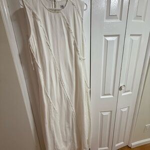 Zara Cream Textured Maxi Dress
